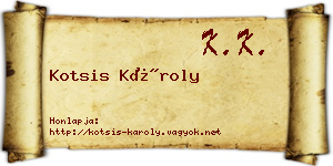 Kotsis Károly névjegykártya