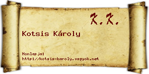 Kotsis Károly névjegykártya