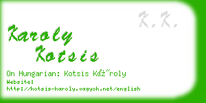 karoly kotsis business card